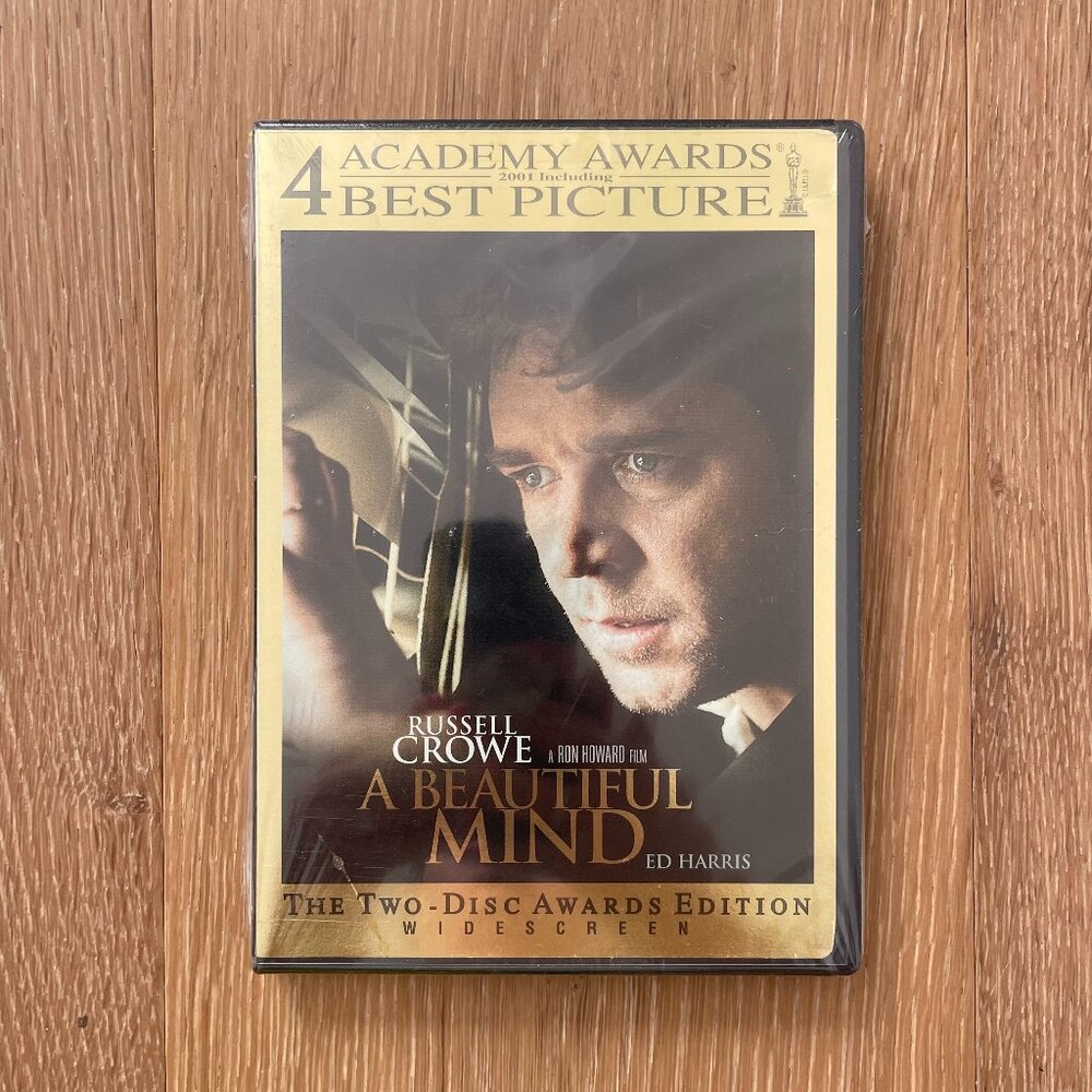 A Beautiful Mind DVD Movie 2001 Widescreen NEW Vintage Russell Crowe Ron Howard